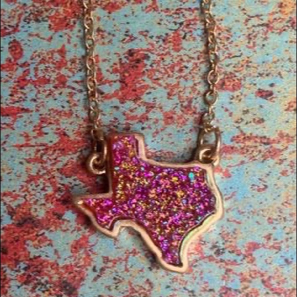 Pink Druzy Texas Necklace